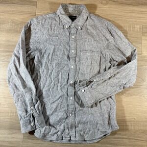 Club Monaco Shirt Mens L Gray Knit Slim Fit Super Soft Flannel‎